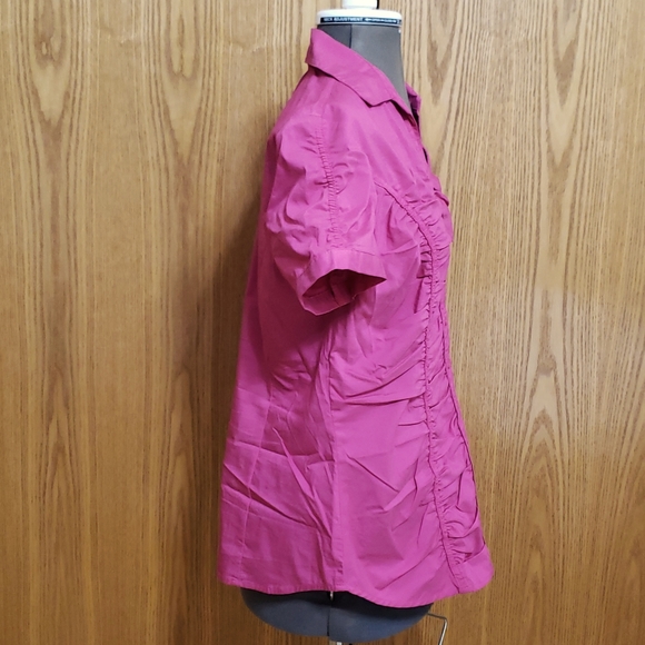 Cato - Hot Pink Ruched Shirt - Ladies Medium - Picture 10 of 11